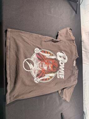 David Bowie Aladdin Sane T-Shirt Size S Brown Cotton Graphic Tee